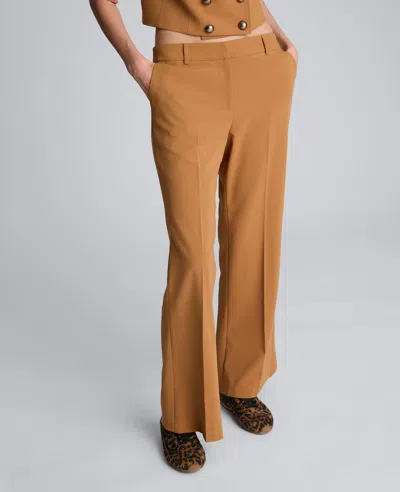 Kenneth Cole Luxe Twill Flare Leg Pant In Metallic