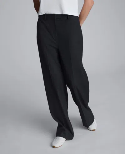 Kenneth Cole Flannel Wide Leg Pant In Black