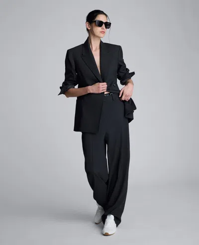 Kenneth Cole Flannel Wide Leg Pant In Black