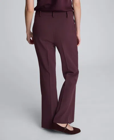 Kenneth Cole Luxe Twill Flare Leg Pant In Brown