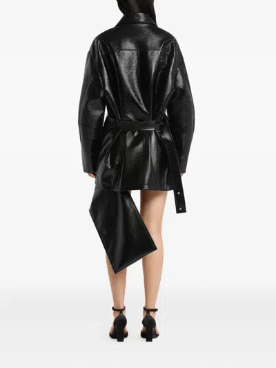 Courrèges Courreges 'vinyl' Black Cotton Blend Jacket Women In Black