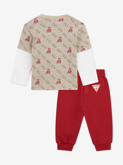 Guess Baby Boys 2-piece Long Sleeve T-shirt And Active Pant Set In Multi