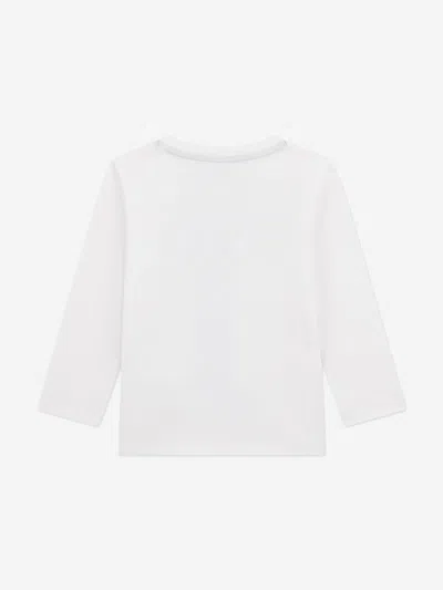 Guess Boys Long Sleeve Bear T-shirt In White
