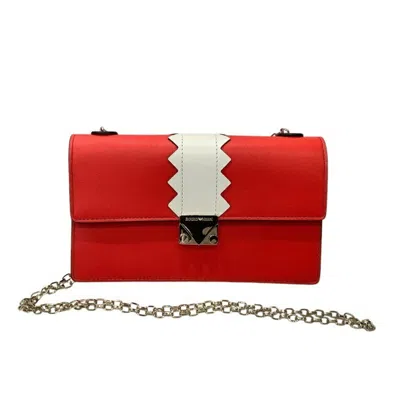 Pre-owned Emporio Armani Red Color Leather Shoulder Bag ()