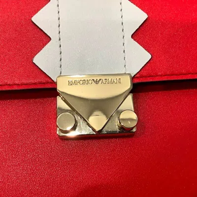 Pre-owned Emporio Armani Red Color Leather Shoulder Bag ()