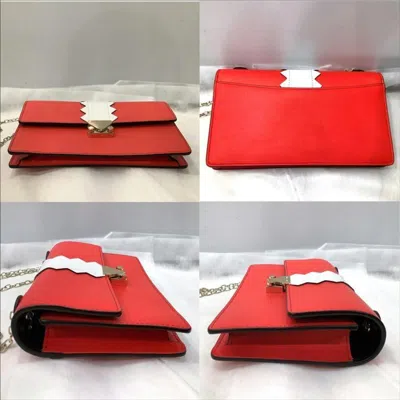 Pre-owned Emporio Armani Red Color Leather Shoulder Bag ()