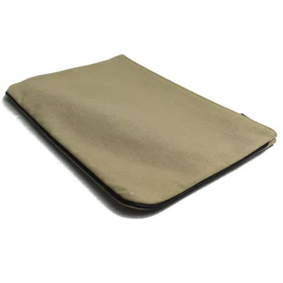 Pre-owned Fendi Beige Cotton Leather Clutch Bag Pouch ()