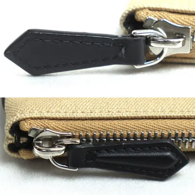 Pre-owned Fendi Beige Cotton Leather Clutch Bag Pouch ()