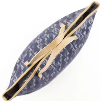 Pre-owned Fendi Navy Leather Denim Handbag Tote Bag ()