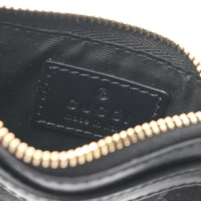 Pre-owned Gucci Black Canvas Leather Coin Purse/coin Case ()