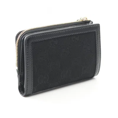 Pre-owned Gucci Black Canvas Leather Wallet (bi-fold) ()