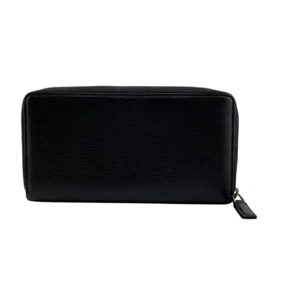 Pre-owned Gucci Black Leather Long Wallet (bi-fold) ()