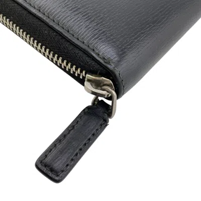 Pre-owned Gucci Black Leather Long Wallet (bi-fold) ()