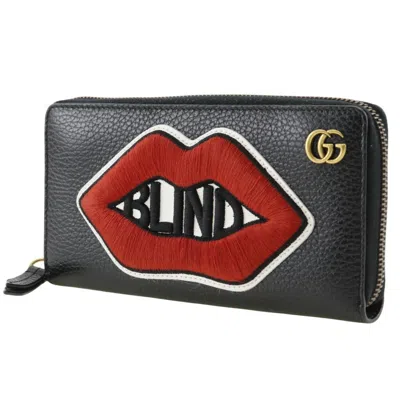 Pre-owned Gucci Black Leather Long Wallet (bi-fold) ()