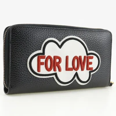 Pre-owned Gucci Black Leather Long Wallet (bi-fold) ()