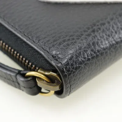 Pre-owned Gucci Black Leather Long Wallet (bi-fold) ()