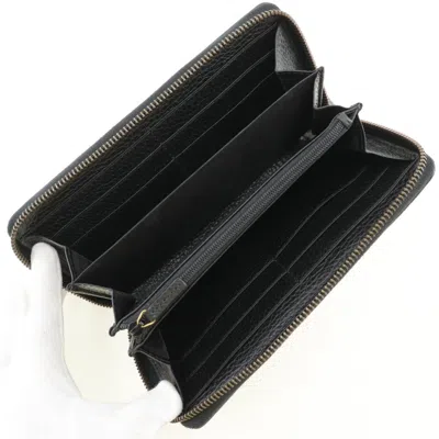 Pre-owned Gucci Black Leather Long Wallet (bi-fold) ()
