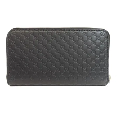 Pre-owned Gucci Black Leather Long Wallet (bi-fold) ()