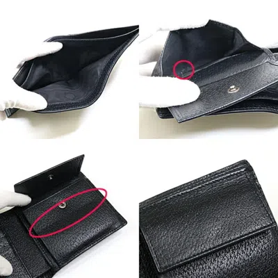 Pre-owned Gucci Black Nylon Leather Wallet (bi-fold) ()