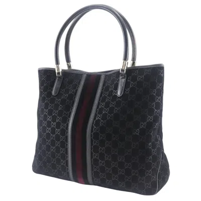 Pre-owned Gucci Black Suede Tote Bag ()