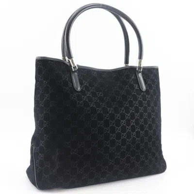 Pre-owned Gucci Black Suede Tote Bag ()