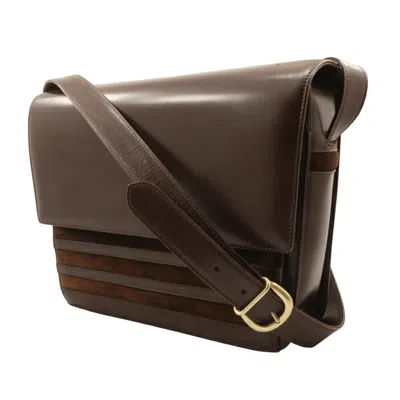 Pre-owned Gucci Brown Suede Leather Shoulder Bag ()