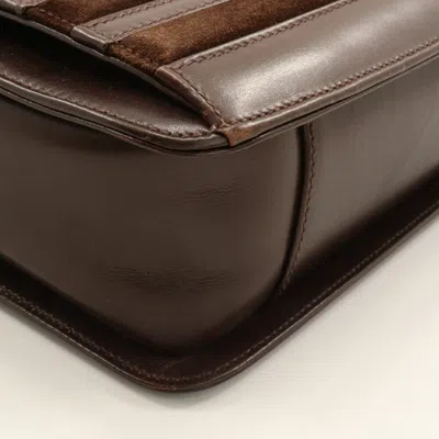 Pre-owned Gucci Brown Suede Leather Shoulder Bag ()