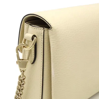 Pre-owned Gucci Cream Leather Clutch Bag Shoulder Bag ()