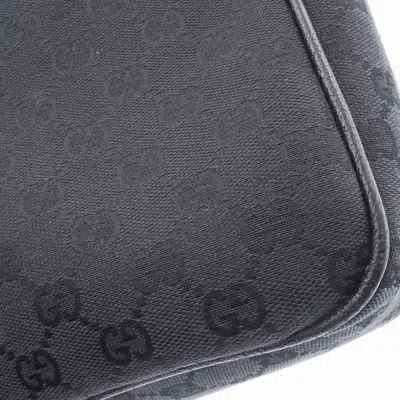 Pre-owned Gucci Gg Canvas Black Canvas Leather Shoulder Bag ()