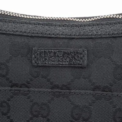 Pre-owned Gucci Gg Canvas Black Canvas Leather Shoulder Bag ()