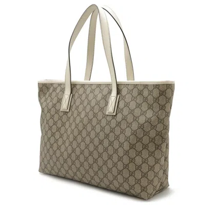 Pre-owned Gucci Gg Plus Beige Ivory Pvc Leather Shoulder Bag Tote Bag ()