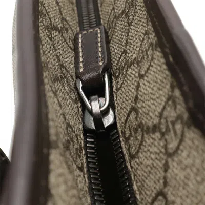 Pre-owned Gucci Gg Plus Beige Dark Brown Pvc Leather Shoulder Bag Tote Bag ()