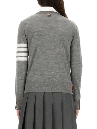 Thom Browne Knitted Jumper In Gray