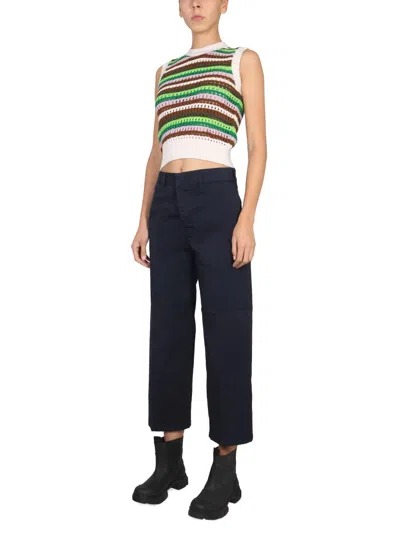 Department Five Department 5 Cotton Pants In Blue