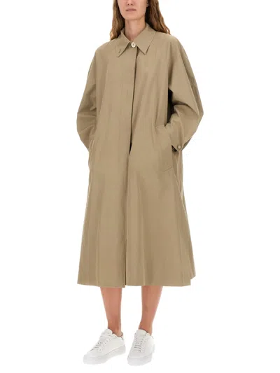 Fabiana Filippi Long Coat Featuring Side Pockets In Brown
