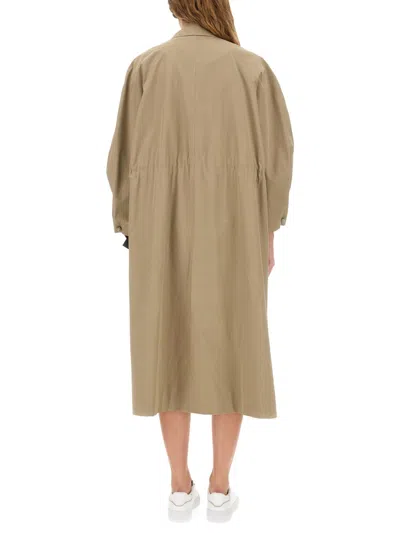 Fabiana Filippi Long Coat Featuring Side Pockets In Brown