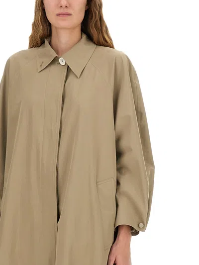 Fabiana Filippi Long Coat Featuring Side Pockets In Brown