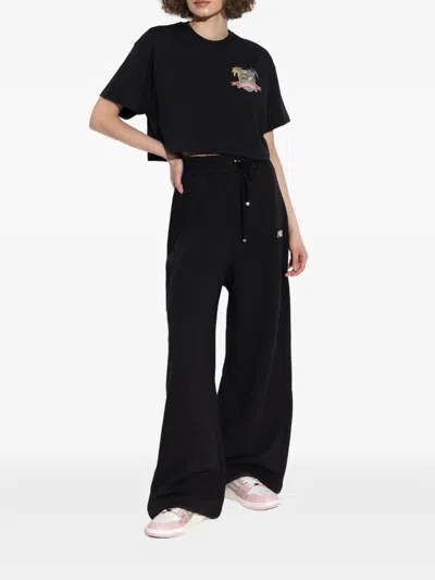 Amiri Paradise Graphic Crop T-shirt In Black
