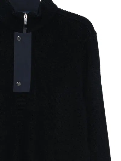 Paul & Shark High Collar Knitwear Featuring Button Detail In Black