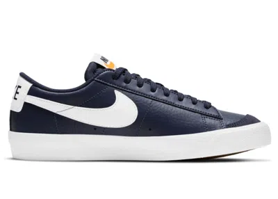 Pre-owned Nike Blazer Low 77 Sneakers In Midnight Navy Blue/white/team Orange In Multi
