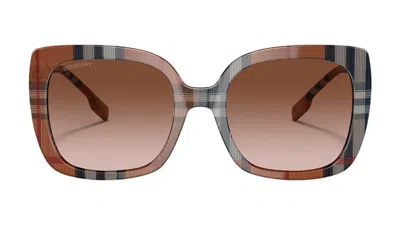 Pre-owned Burberry Women's  Caroll 4323 400513 Sunglasses In Brown Check