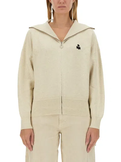 Isabel Marant Étoile Isabel Marant Etoile Melange Ivory Stretch Cotton Blend Kelaya Sweater In Neutral