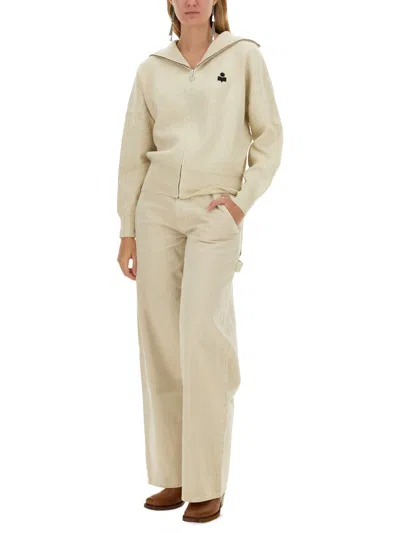 Isabel Marant Étoile Isabel Marant Etoile Melange Ivory Stretch Cotton Blend Kelaya Sweater In Neutral