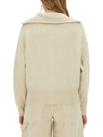 Isabel Marant Étoile Isabel Marant Etoile Melange Ivory Stretch Cotton Blend Kelaya Sweater In Neutral
