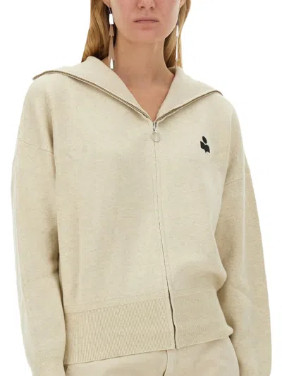 Isabel Marant Étoile Isabel Marant Etoile Melange Ivory Stretch Cotton Blend Kelaya Sweater In Neutral