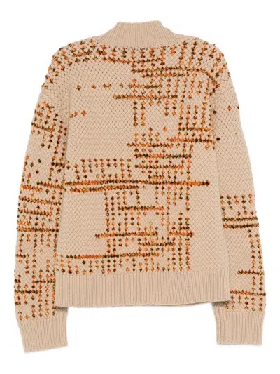 Dries Van Noten Mens Beige Mauritius Macao Patterned Wool-blend Jumper In Brown