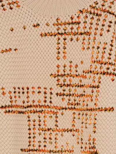 Dries Van Noten Mens Beige Mauritius Macao Patterned Wool-blend Jumper In Brown