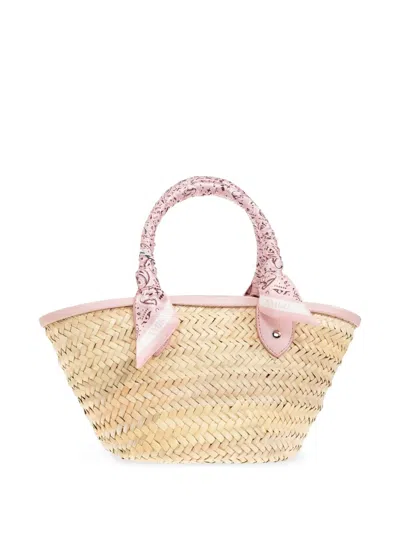 Amiri Micro Tote Bag Crafted From Natural Materials In Neutral