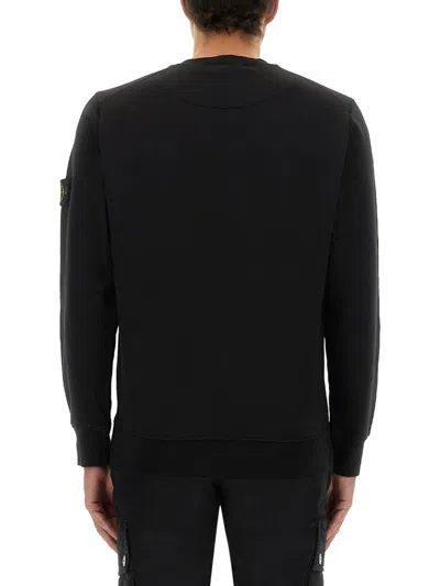 Stone Island Regular Fit Sweatshirt In Organic Cotton In Black