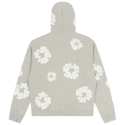 Denim Tears Wreath-print Zip-up Hoodie In Neutral